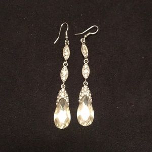 Long silver earrings